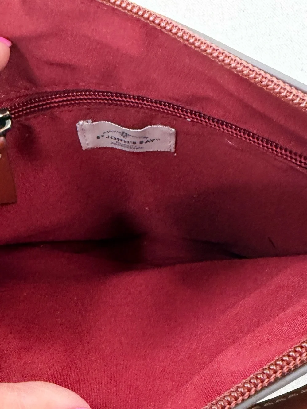 NWT St. John's Bay Women's Burgundy and Brown Crossbody Bag